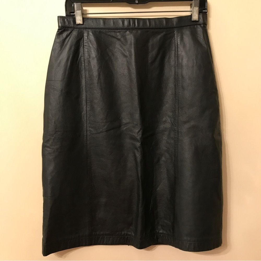 G-III Fashions Black Leather Pencil Skirt